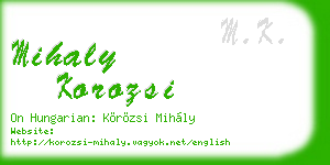 mihaly korozsi business card
