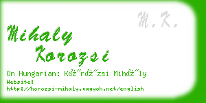 mihaly korozsi business card